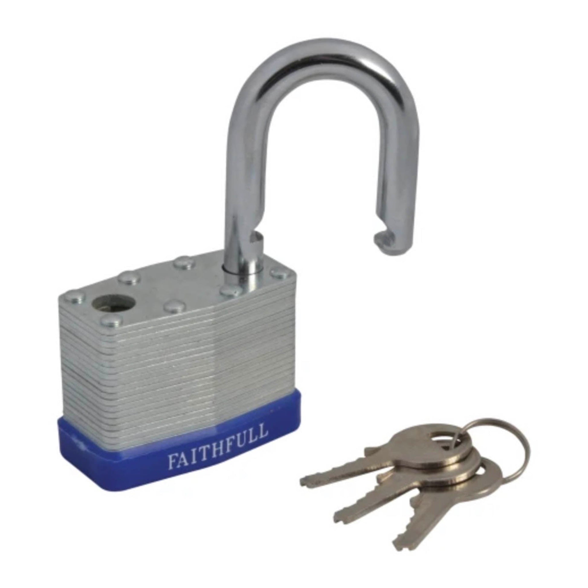 Faithfull Laminated Steel Padlock 50mm 3 Keys - Transtools Online