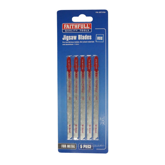 Faithfull Metal Jigsaw Blades T127D 5 Pack - Transtools Online
