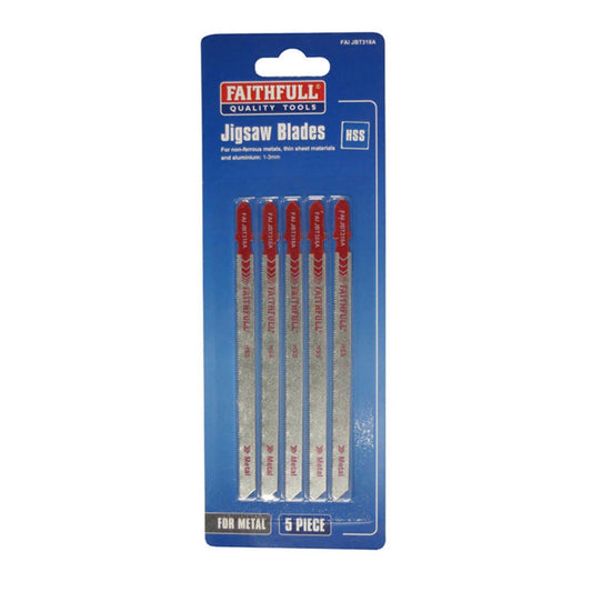 Faithfull Metal Jigsaw Blades T318A 5 Pack - Transtools Online