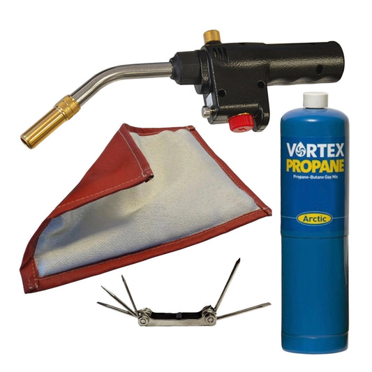 Faithfull Plumbers Soldering and Brazing Torch, Mapp Gas & High Temperature Mat Kit - Transtools Online