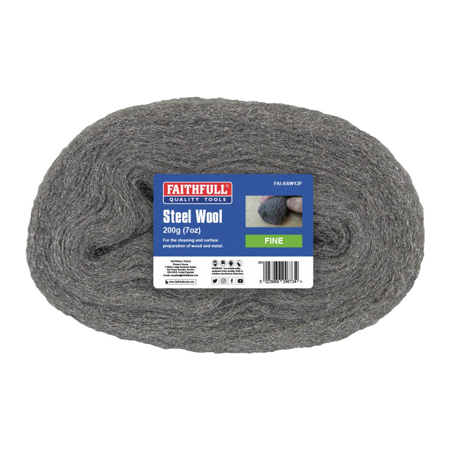 Faithfull Steel Wire Wool Fine 200gm - Transtools Online