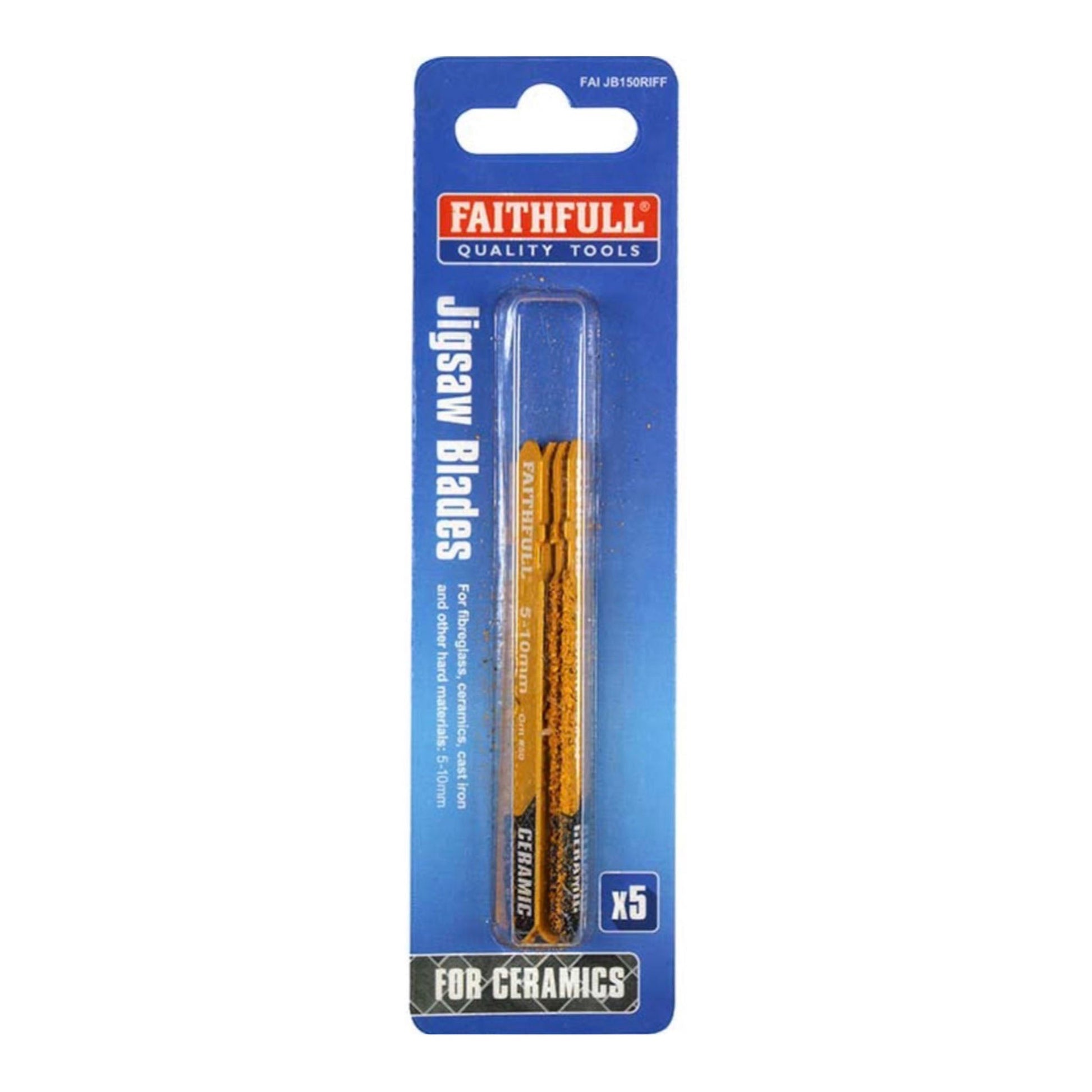 Faithfull TCT RIFF Ceramic Tile Cutting Jigsaw Blade 5 Pack