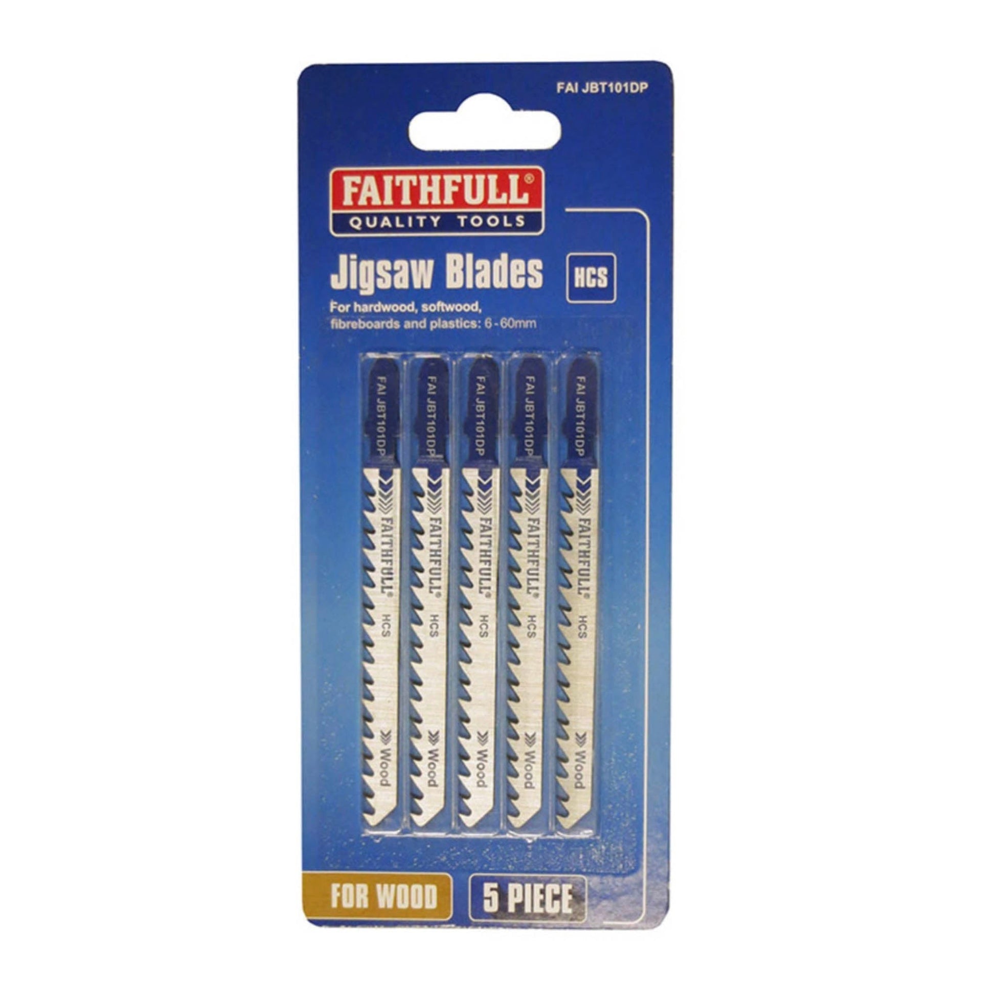 Faithfull Wood Jigsaw Blades T101DP 5 Pack - Transtools Online