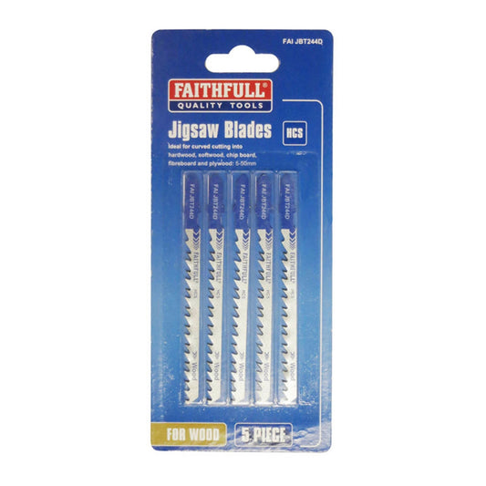 Faithfull Wood Jigsaw Blades T244D 5 Pack - Transtools Online