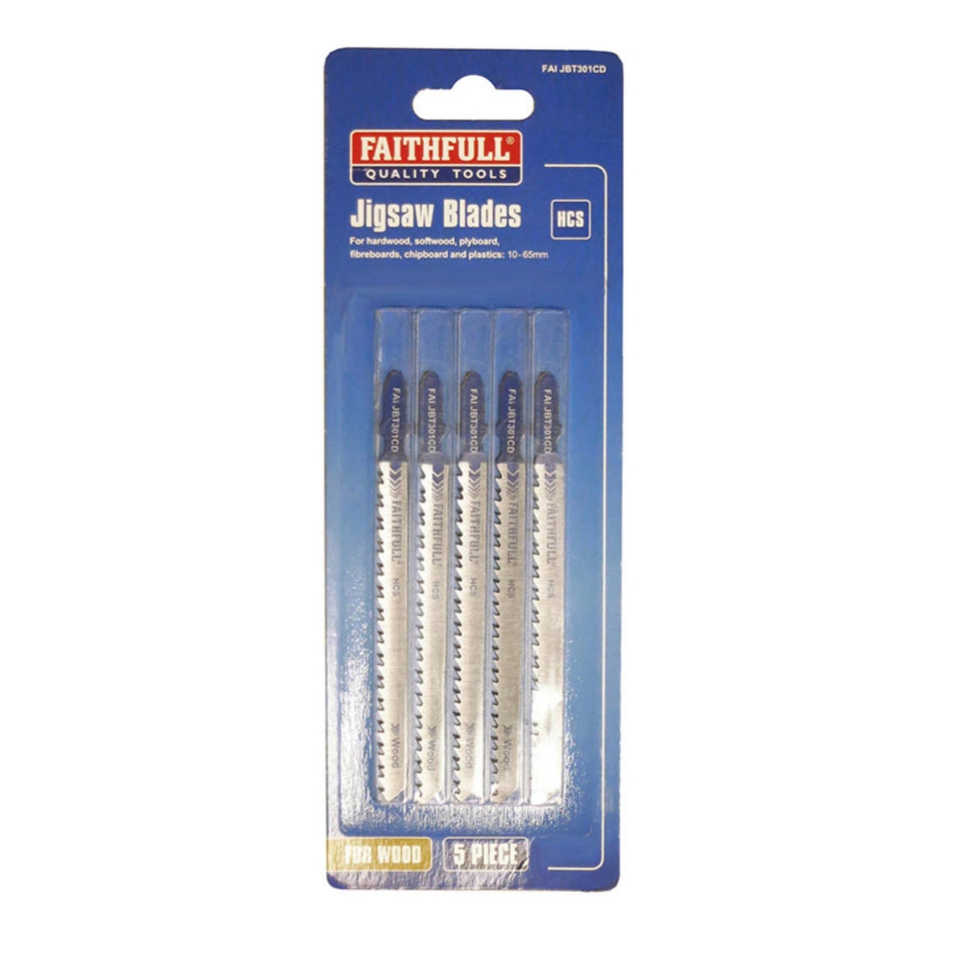 Faithfull Wood Jigsaw Blades T301CD 5 Pack - Transtools Online