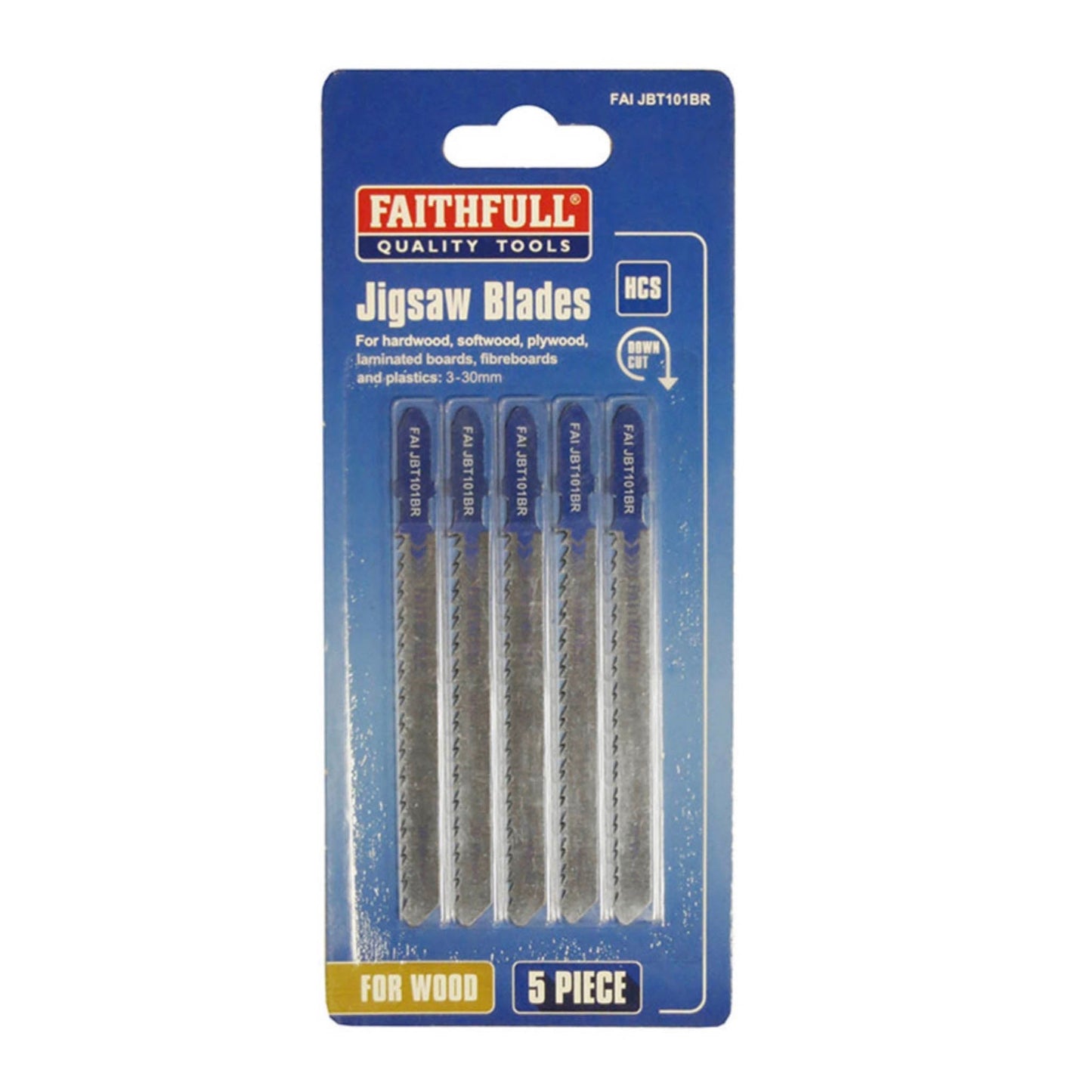 Faithfull Worktop Jigsaw Blades Wood T101BR 5 Pack - Transtools Online