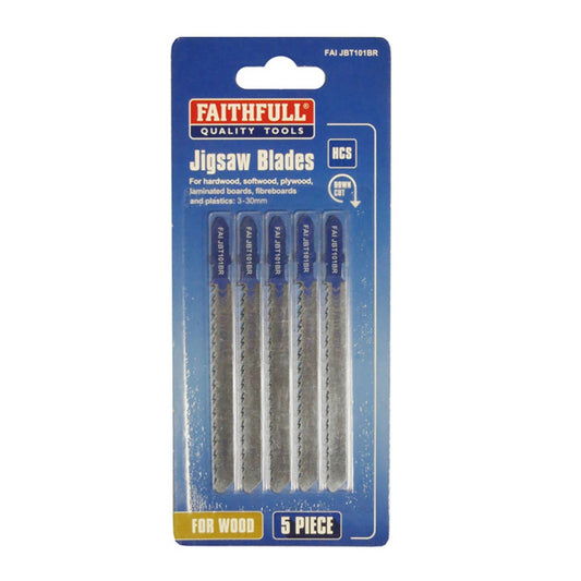 Faithfull Worktop Jigsaw Blades Wood T101BR 5 Pack - Transtools Online