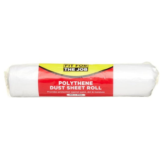 Fit For The Job 50 sqm Polythene Dust Sheet Roll - 2m x 25m