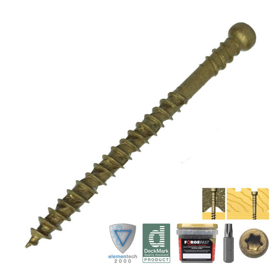 ForgeFast Composite Decking Screw Tan 4.5mm x 60mm 600 Tub - Transtools Online