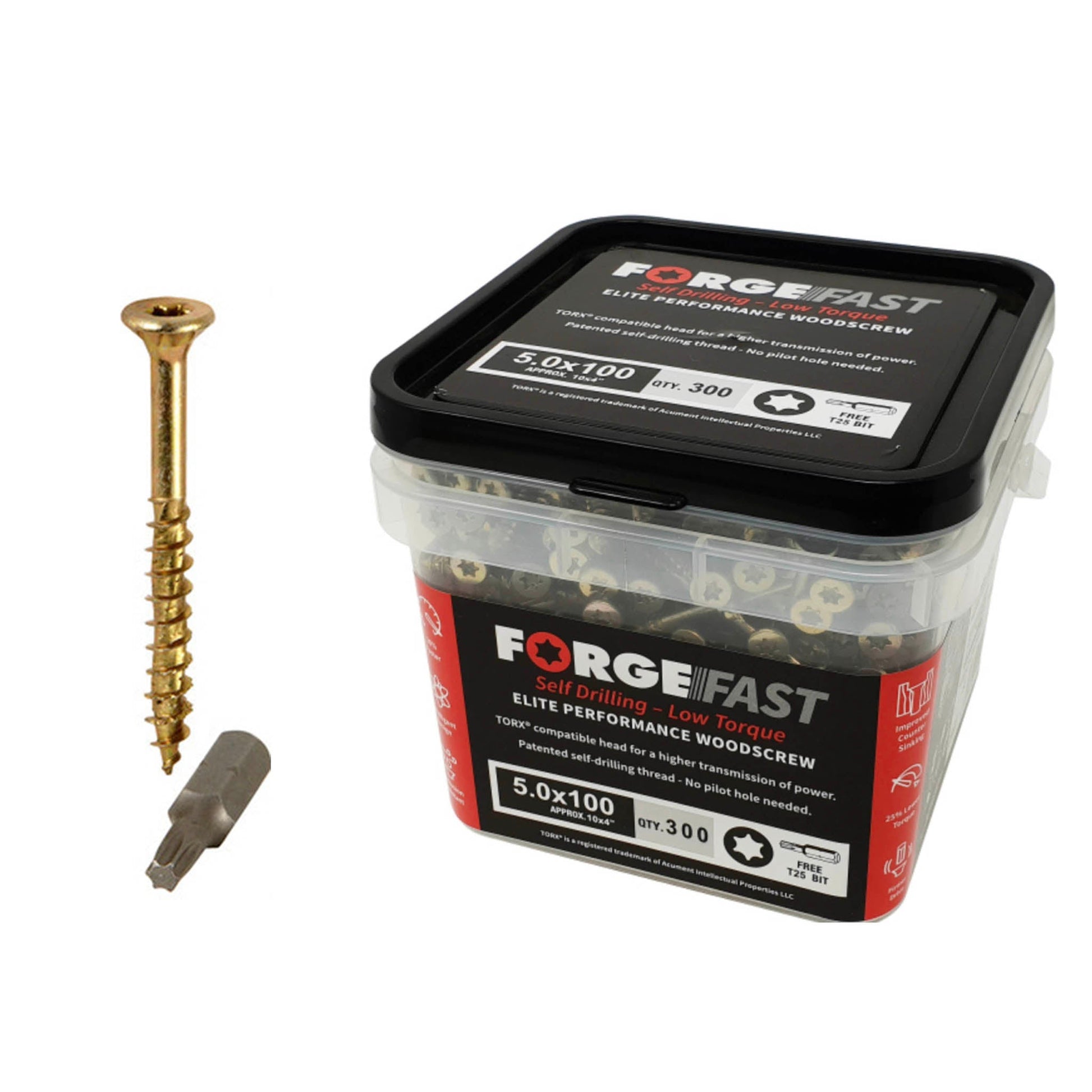 ForgeFast Torx Multi Purpose Self Drilling Wood Screw Tub - Transtools Online
