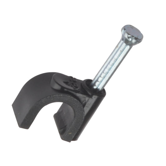 Forgefix Round Cable Clips 6mm - 7mm Black 100 Box - Transtools Online