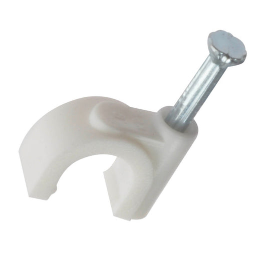 Forgefix Round Cable Clips 9mm - 11mm White 100 Box - Transtools Online