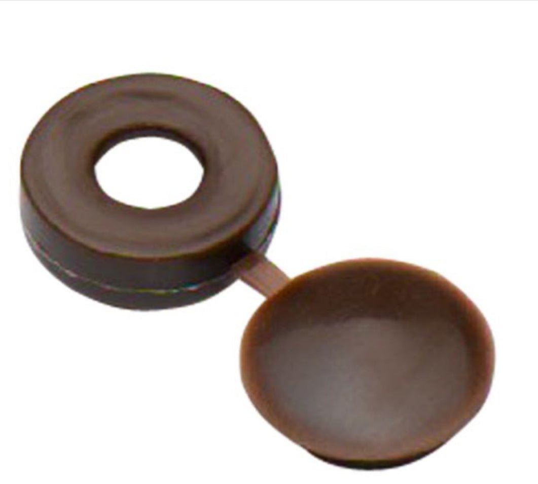 FORGEFIX SCREW HINGED COVER CAPS BROWN 10G - 12G - 100 PACK - Transtools Online