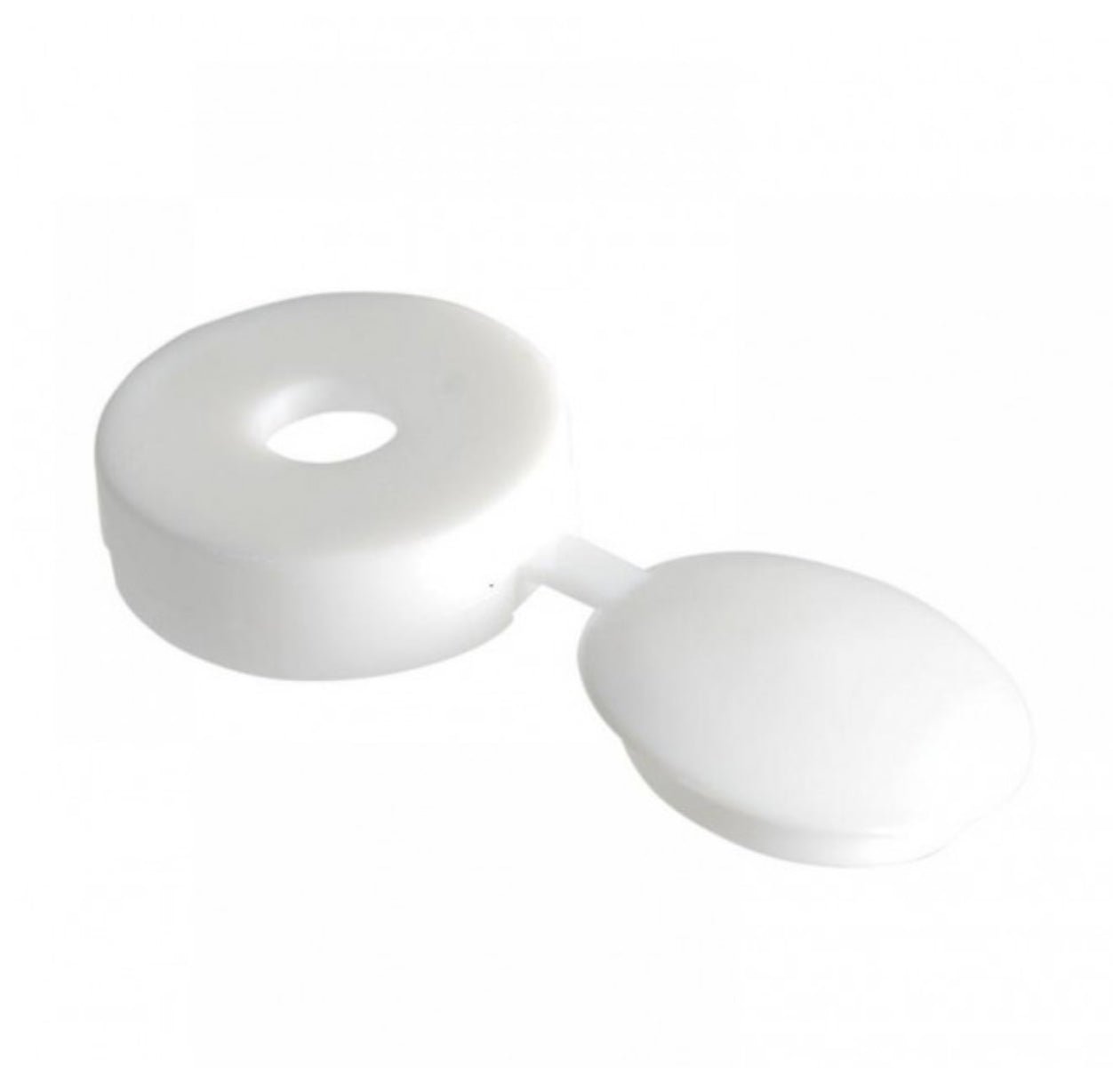 FORGEFIX SCREW HINGED COVER CAPS WHITE 10G - 12G - 100 PACK - Transtools Online