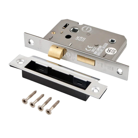 Frisco Mortice Bathroom Lock 76mm - Nickel - Transtools Online
