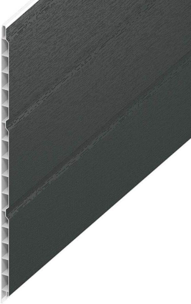 HOLLOW SOFFIT BOARD WOODGRAIN ANTHRACITE GREY 300MM - 5 METRE - Transtools Online