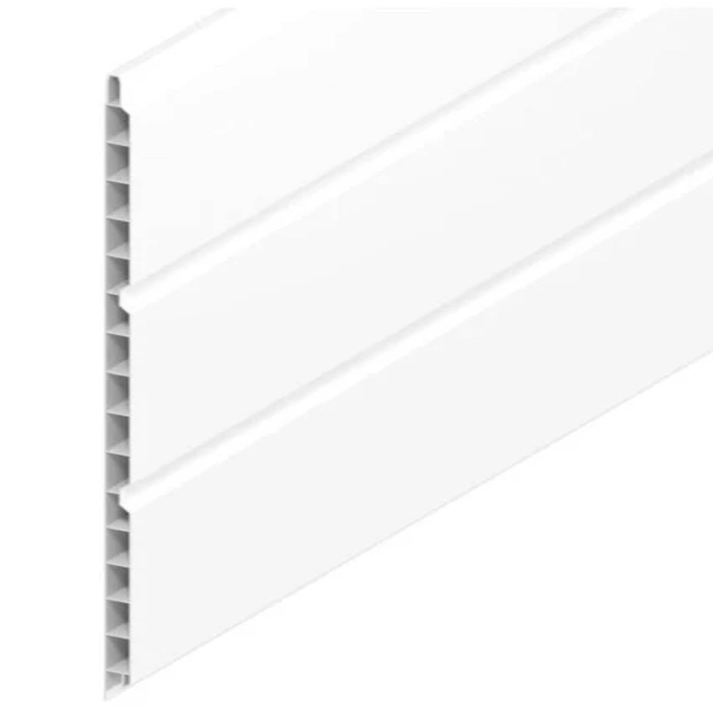 HOLLOW SOFFIT MATCH BOARD WHITE 300MM - 12in - 5 Metre - Transtools Online