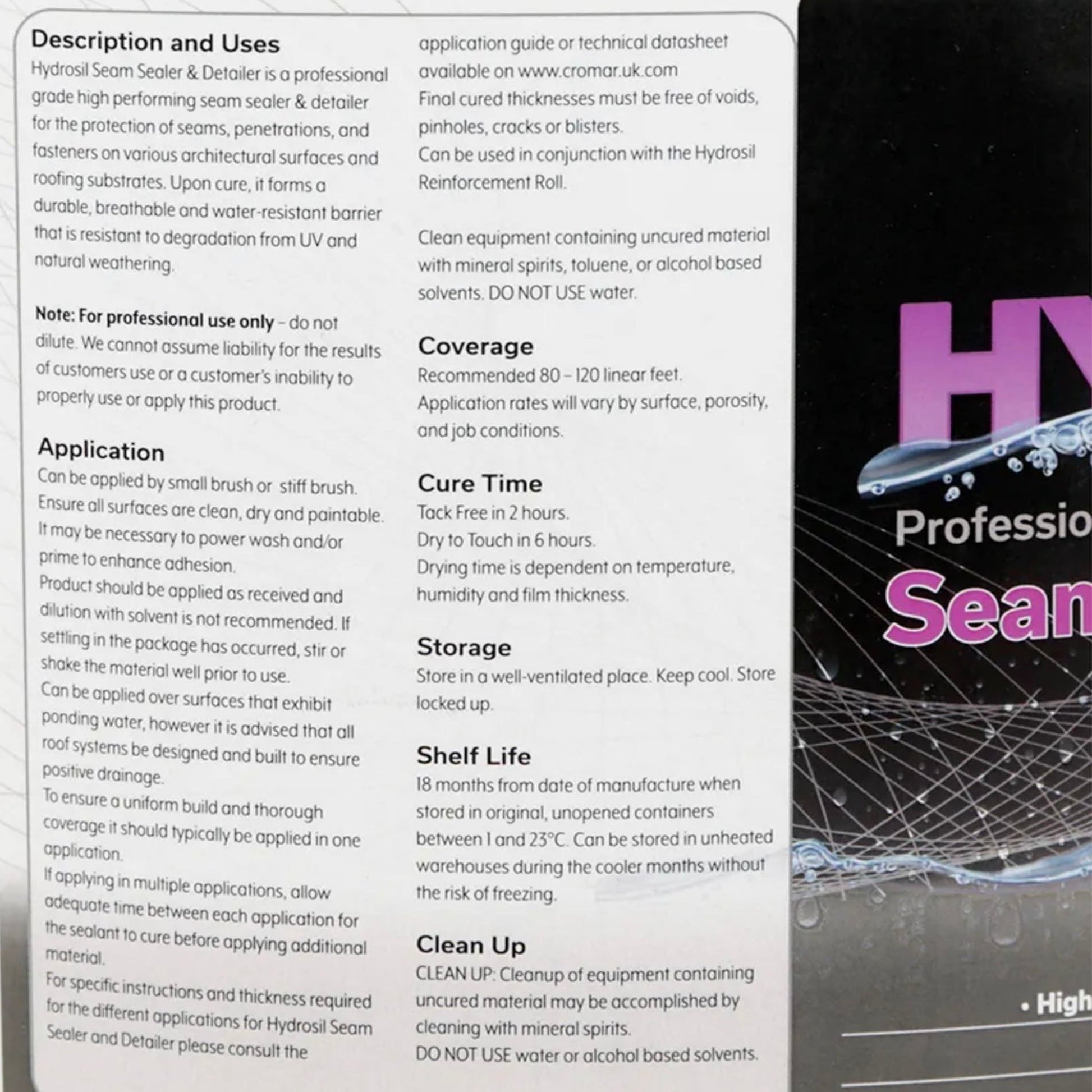 Hydrosil Seam Sealer And Detailer 7.5 Litre - Transtools Online