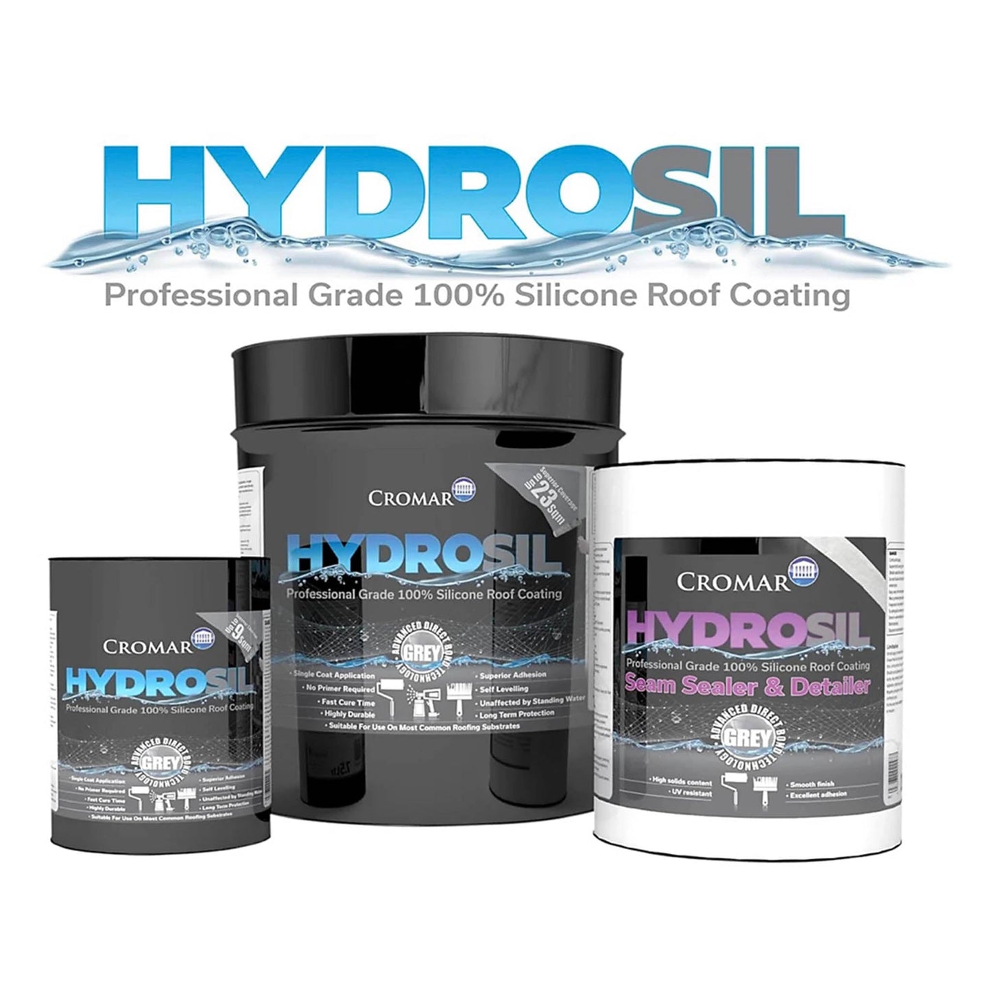 Hydrosil Silicone Roof Coating Grey 3.78 Litre - Transtools Online