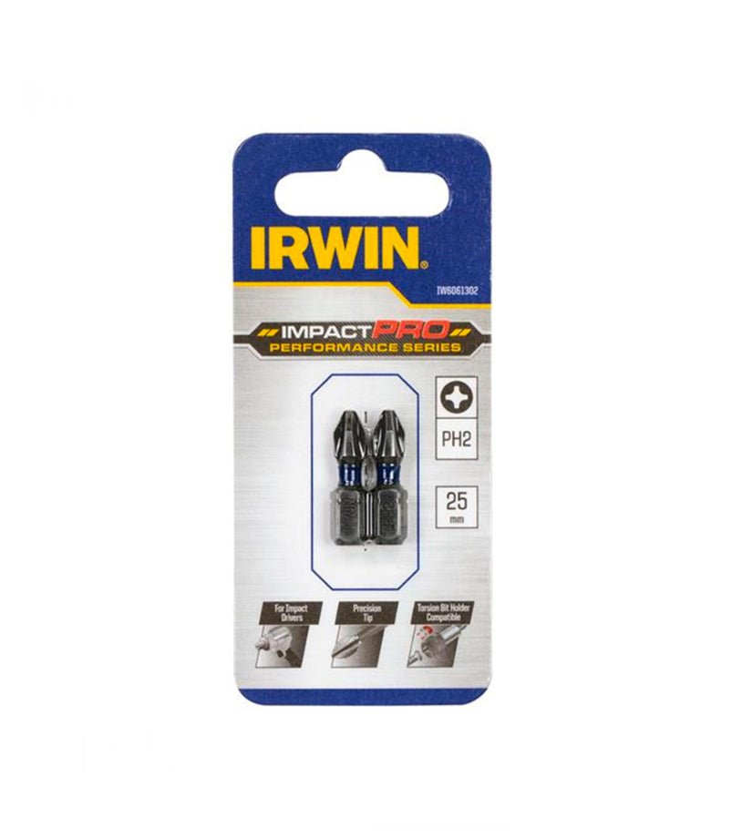 IRWIIN PRO PH2 IMPACT DRIVE BITS 25MM - 2 PACK - Transtools Online