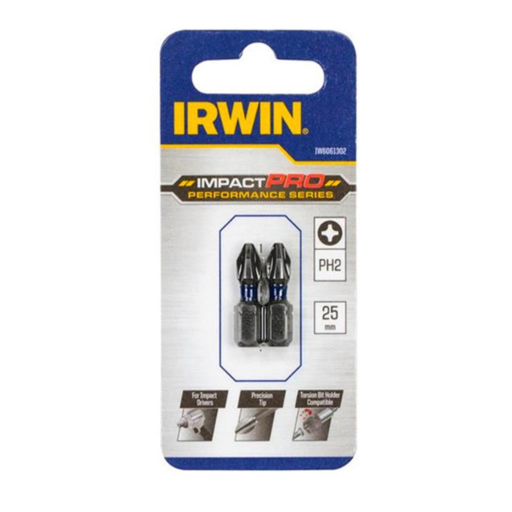 Irwin Pro PH2 Impact Driver Bits 25mm 2 Pack - Transtools Online
