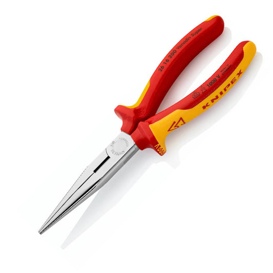 Knipex Long Snipe Nose Side Cutting Pliers VDE 200mm - Transtools Online
