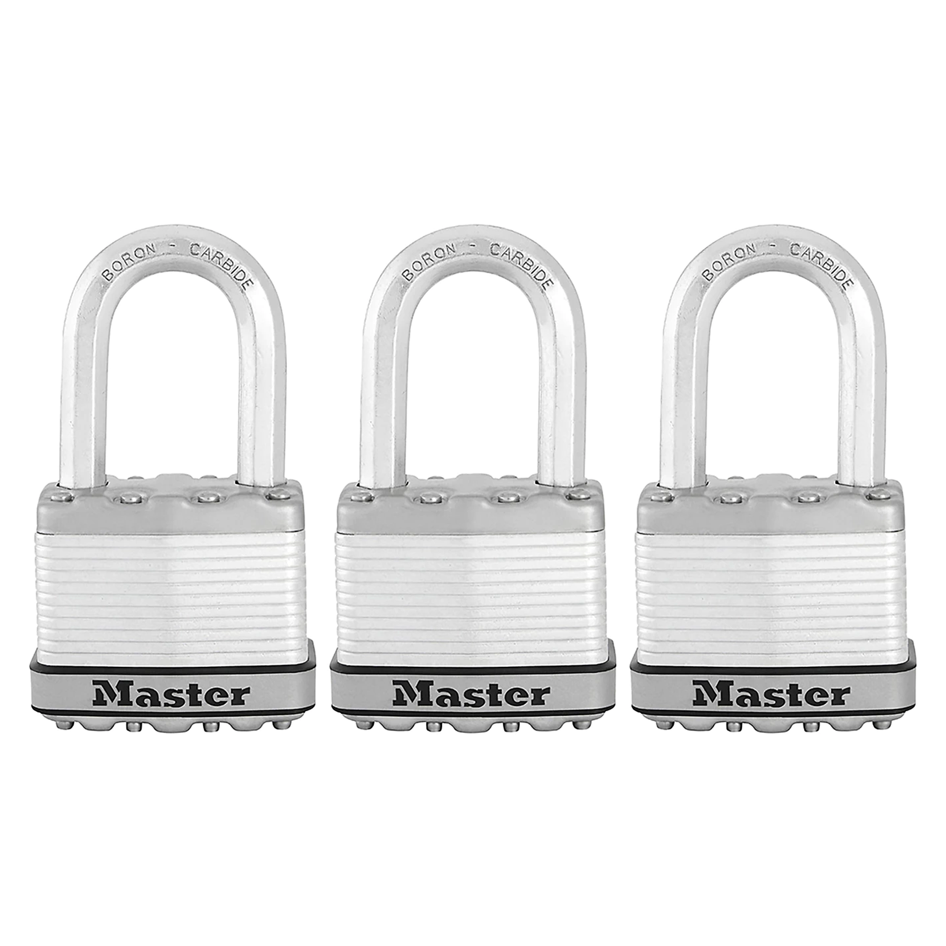 Master Lock Excell Laminated Steel Padlock 50mm - 3 Pack 4 Keys