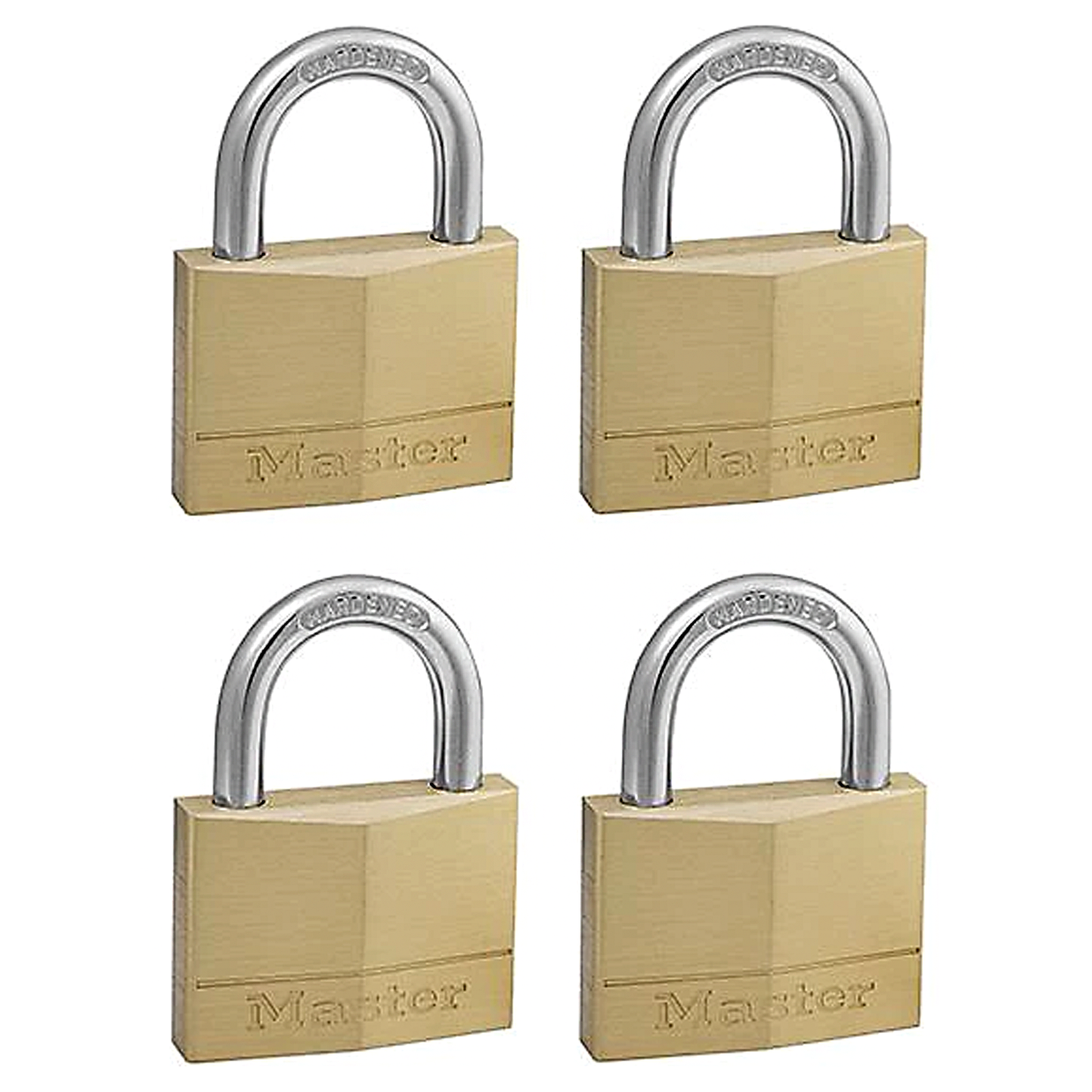 Master Lock Solid Brass Padlock 50mm - 4 Pack