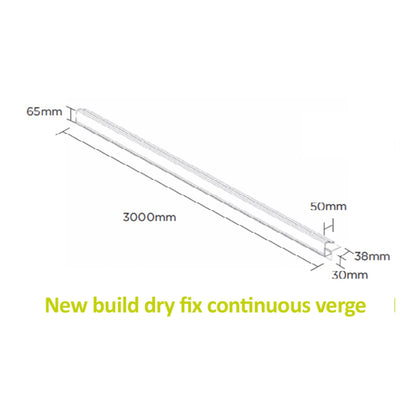 New Build Continuous Verge Dry Fix for Slate And Flat Tile 3 Metre - Transtools Online