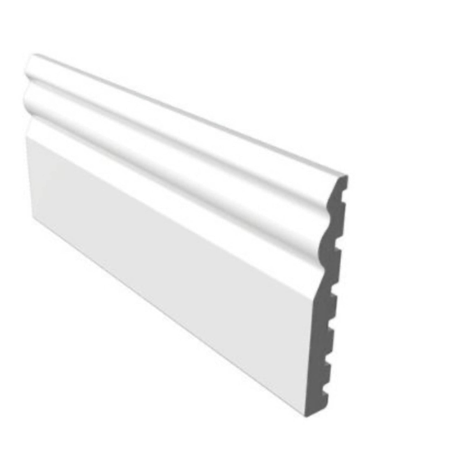 OGEE PVC WHITE SKIRTING BOARD 125MM - 5 METRE - Transtools Online