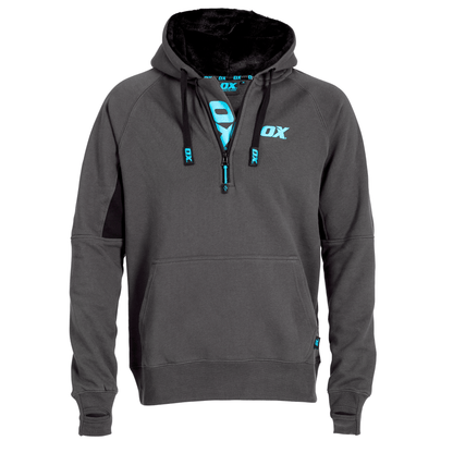 OX Workwear Mens Work Hoodie Black and Grey