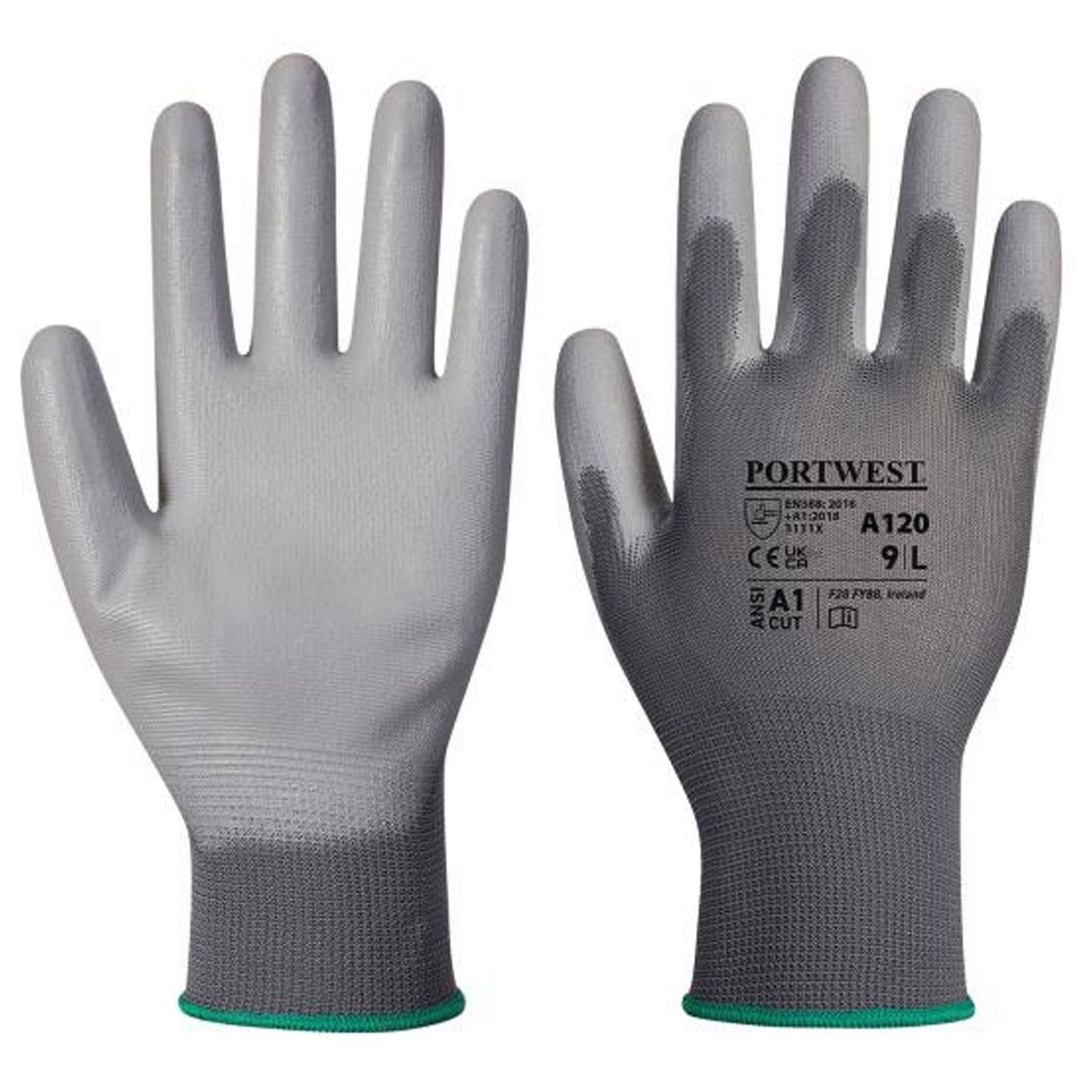Portwest A120 PU Palm Gloves Grey