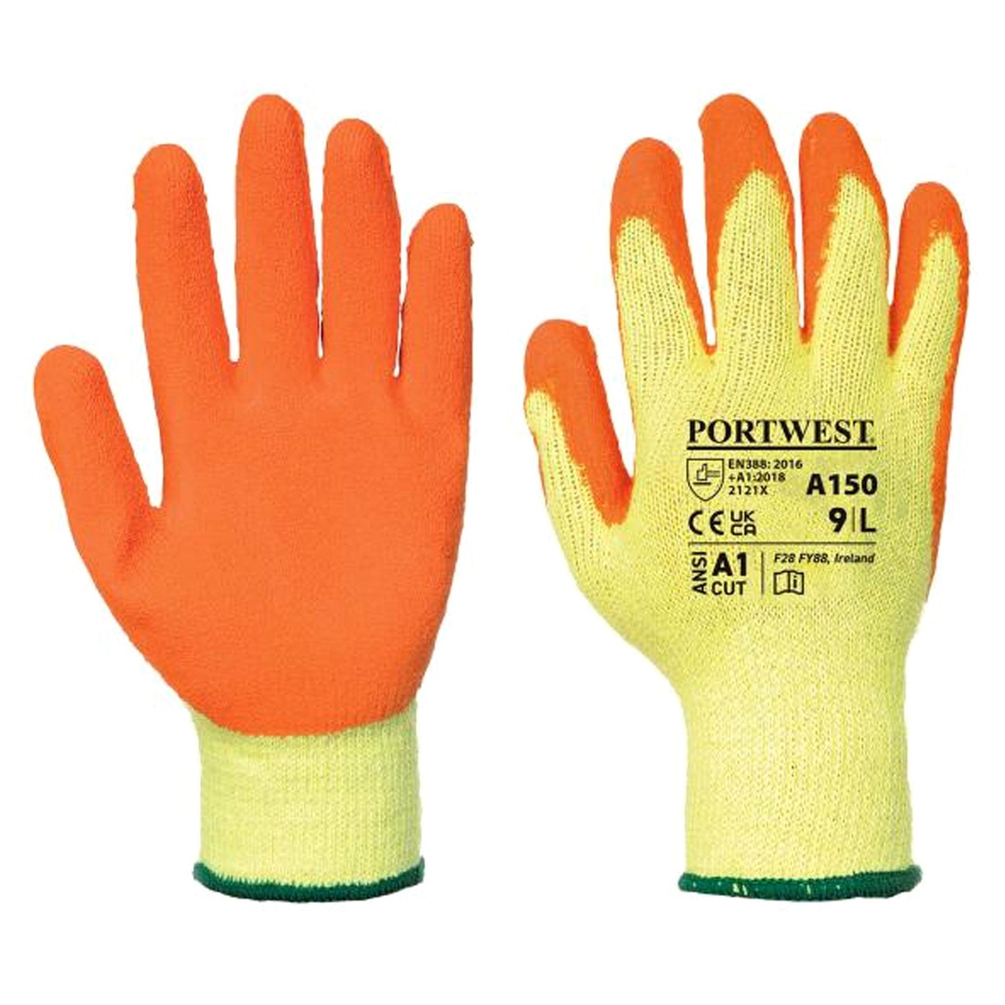 Portwest A150 Rubber Palm Work Gloves - Orange