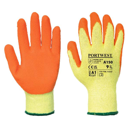 Portwest A150 Rubber Palm Work Gloves - Orange
