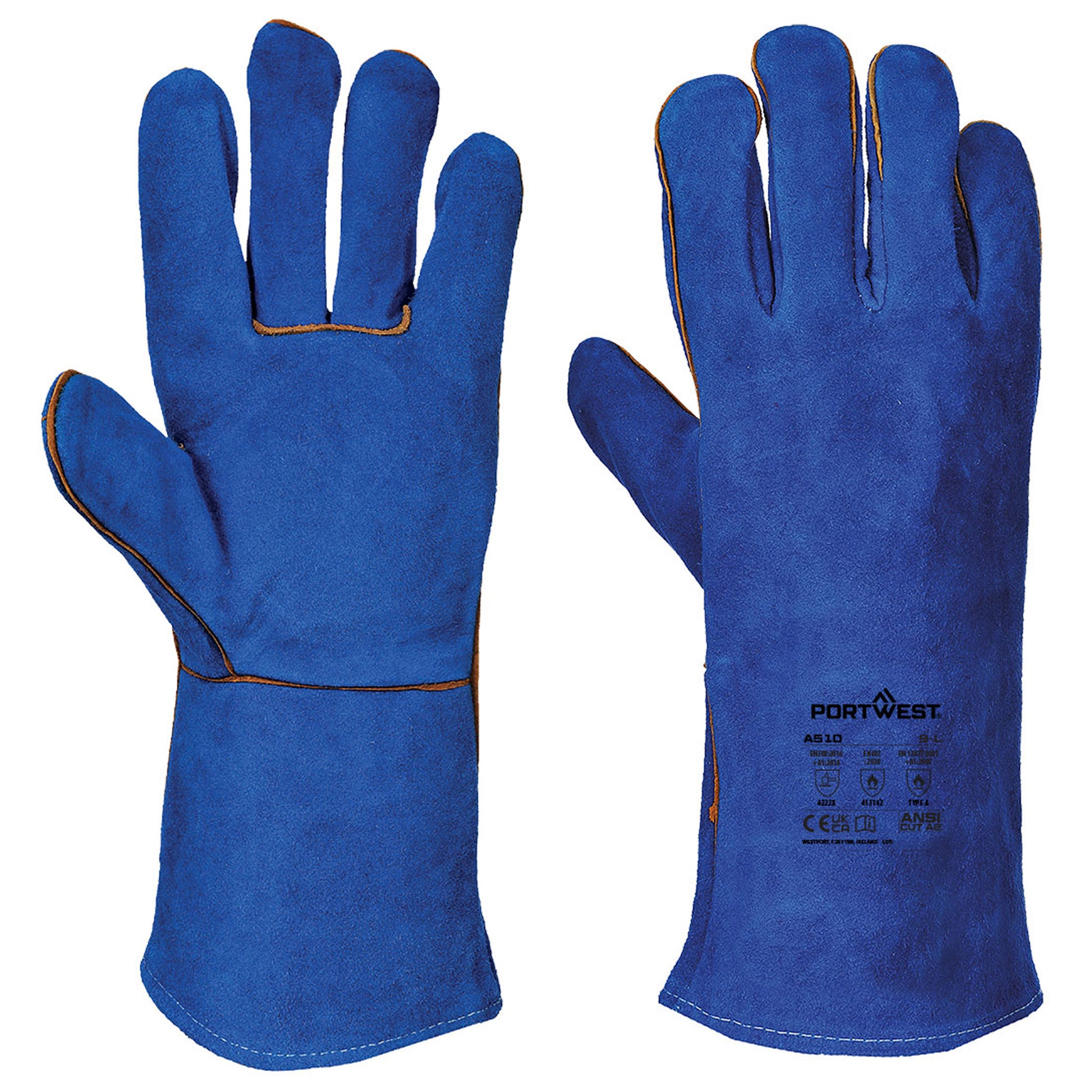 Portwest A510 Blue Welders Gauntlets Size XL