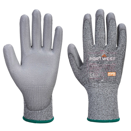 Portwest A622 A3 Cut Resistant PU Safety Gloves Grey