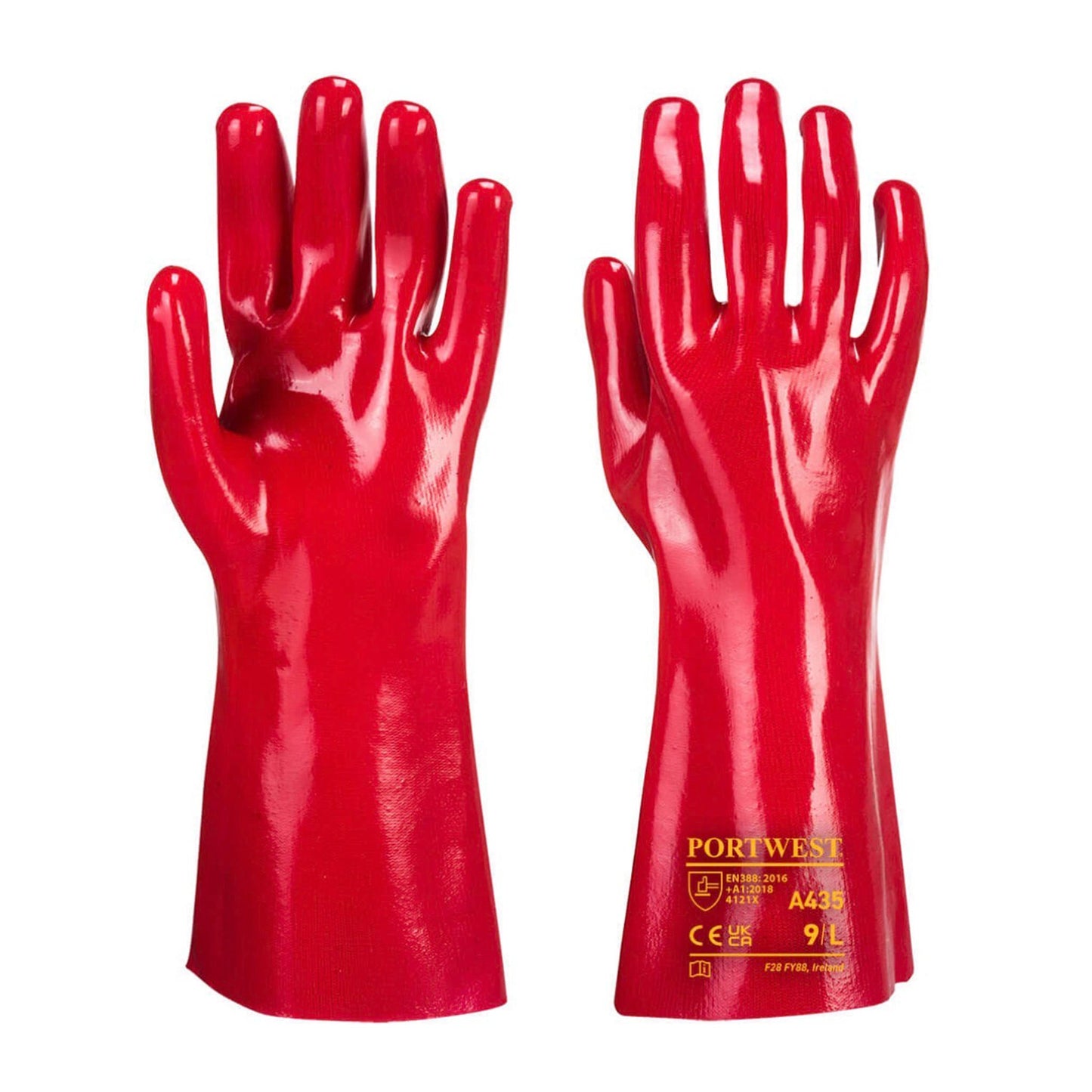 Portwest PVC Red Gauntlet 350mm Extra large - Transtools Online
