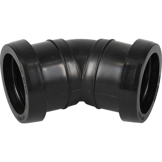 PUSH FIT WASTE PIPE BLACK OBTUSE BEND 32MM - 135 DEGREE - Transtools Online