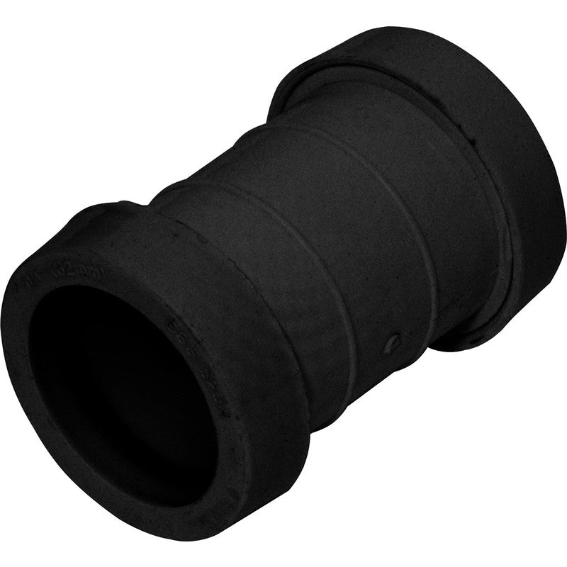 PUSH FIT WASTE PIPE BLACK STRAIGHT CONNECTOR - 40MM - Transtools Online