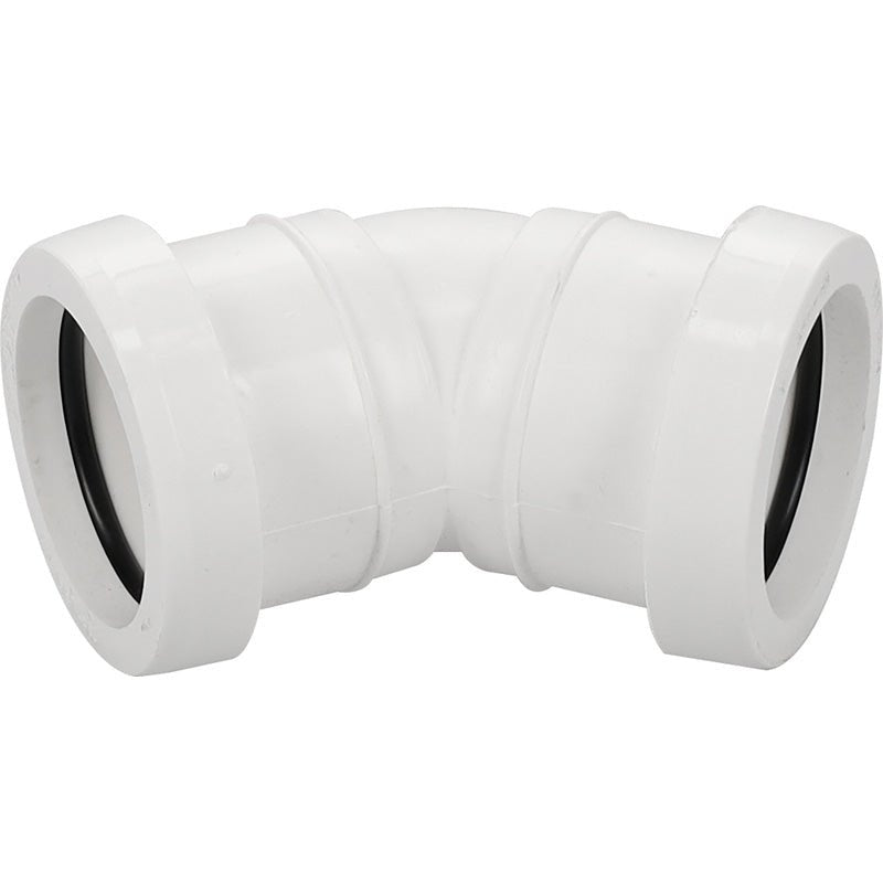 PUSH FIT WASTE PIPE WHITE OBTUSE BEND 40MM - 135 DEGREE - Transtools Online