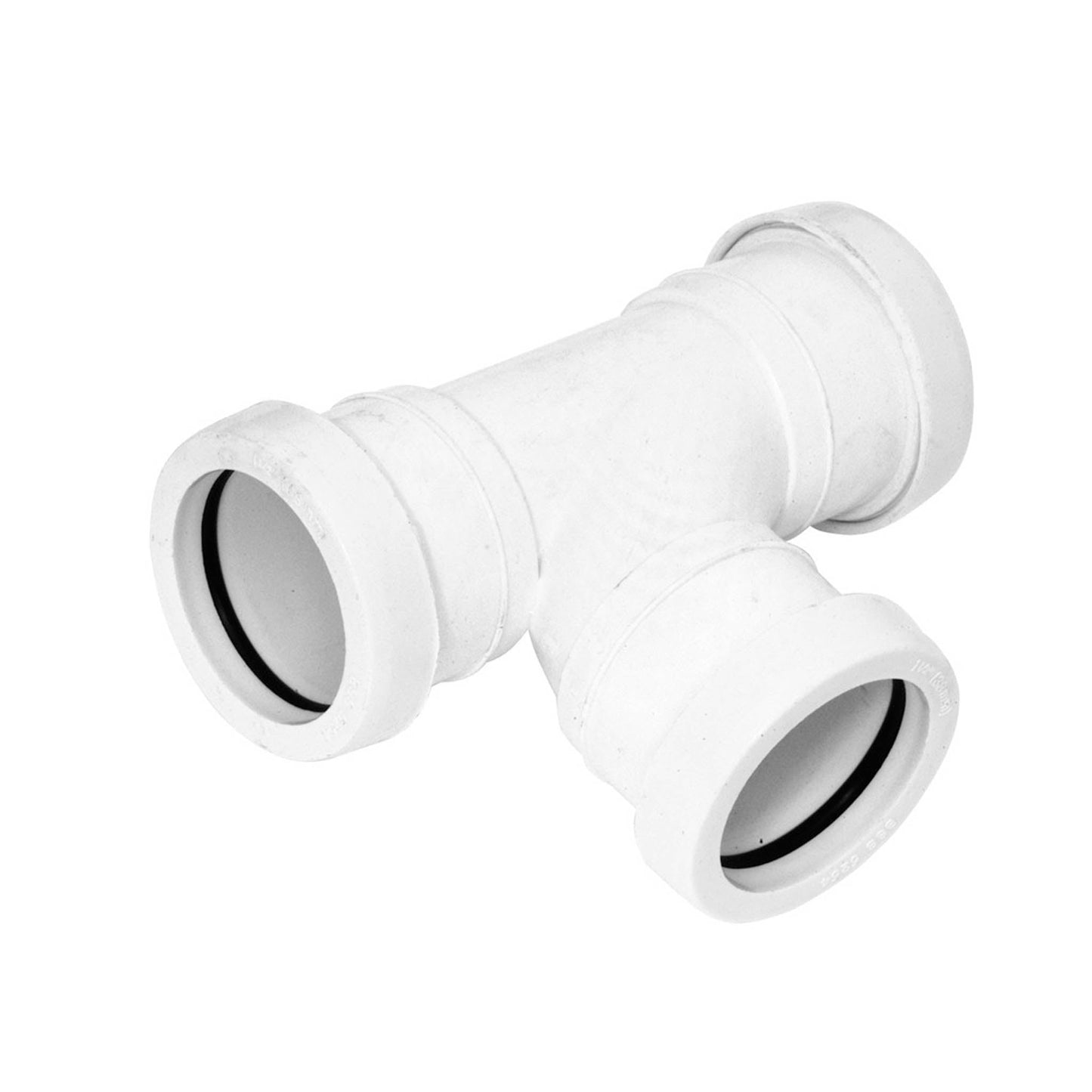 Push Fit Waste Pipe White Swept Branch 40mm - 90 Degree - Transtools Online