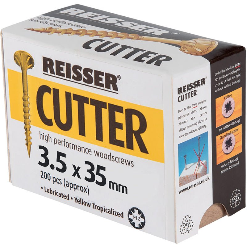 REISSER R2 CUTTER WOODSCREWS 3.5MM X 35MM - 200 PACK - Transtools Online