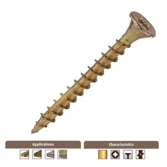 Reisser R2 Cutter Woodscrews 4mm x 45mm - 200 Box - Transtools Online