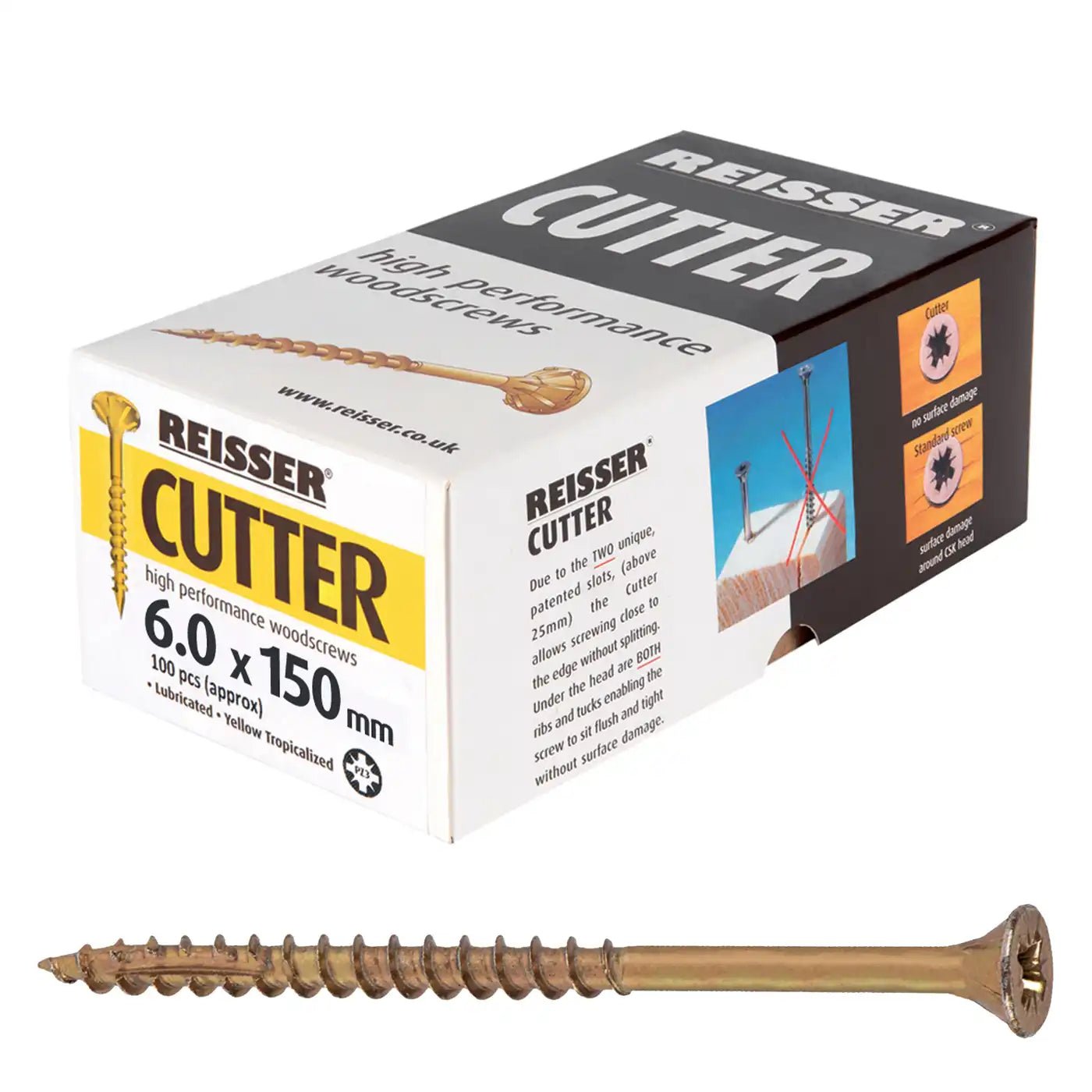 REISSER R2 CUTTER WOODSCREWS 6MM X 150MM - 100 PACK - Transtools Online