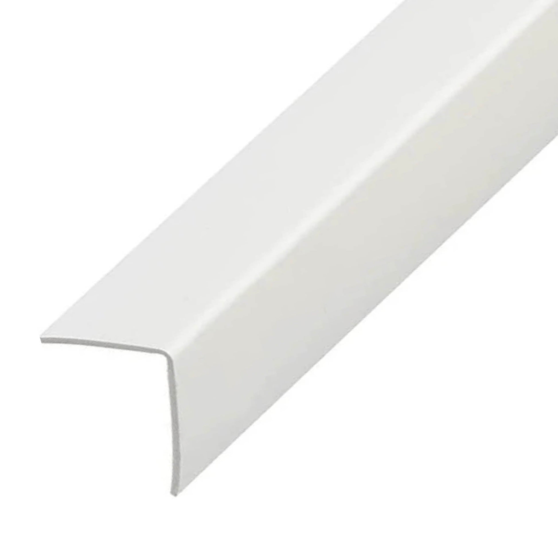 Rigid PVC Plastic Angle White 25mm x 25mm 5 Metre