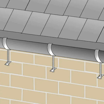 Rise And Fall Black Gutter Bracket Round Galvanised With Spike