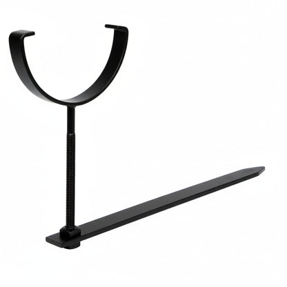 Rise And Fall Black Gutter Bracket Round Galvanised With Spike