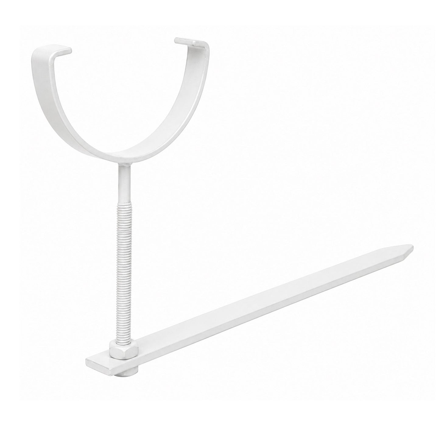 Rise And Fall White Gutter Bracket Round Galvanised With Spike