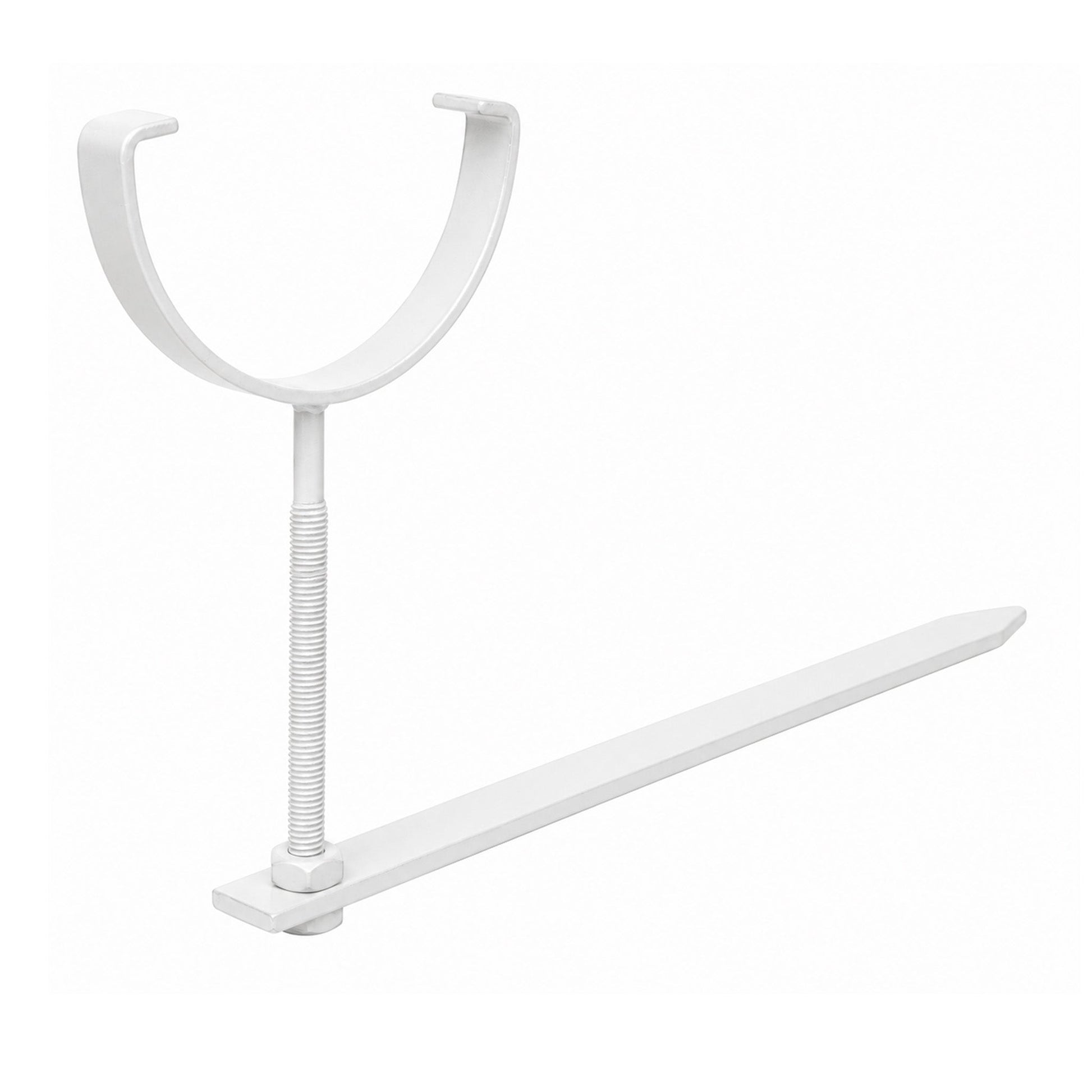 Rise And Fall White Gutter Bracket Round Galvanised With Spike