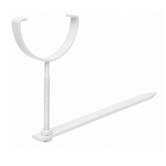 Rise And Fall White Gutter Bracket Round Galvanised With Spike